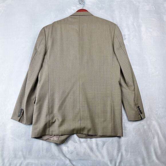 Joseph Abboud Blazer Men's 44L Brown Houndstooth 100% Wool Sport Coat Jacket - Picture 6 of 11